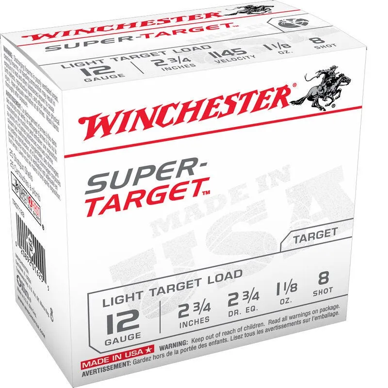 Winchester Super-Target Light Target Load 12 Gauge 100 RDs 2-3/4 Chamber