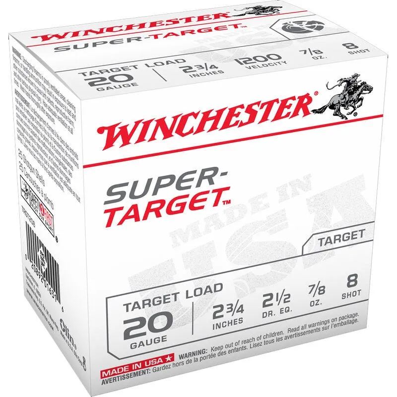 Winchester Super-Target 20 Gauge Ammunition 100 Round Value Pack 2-3/4 Chamber