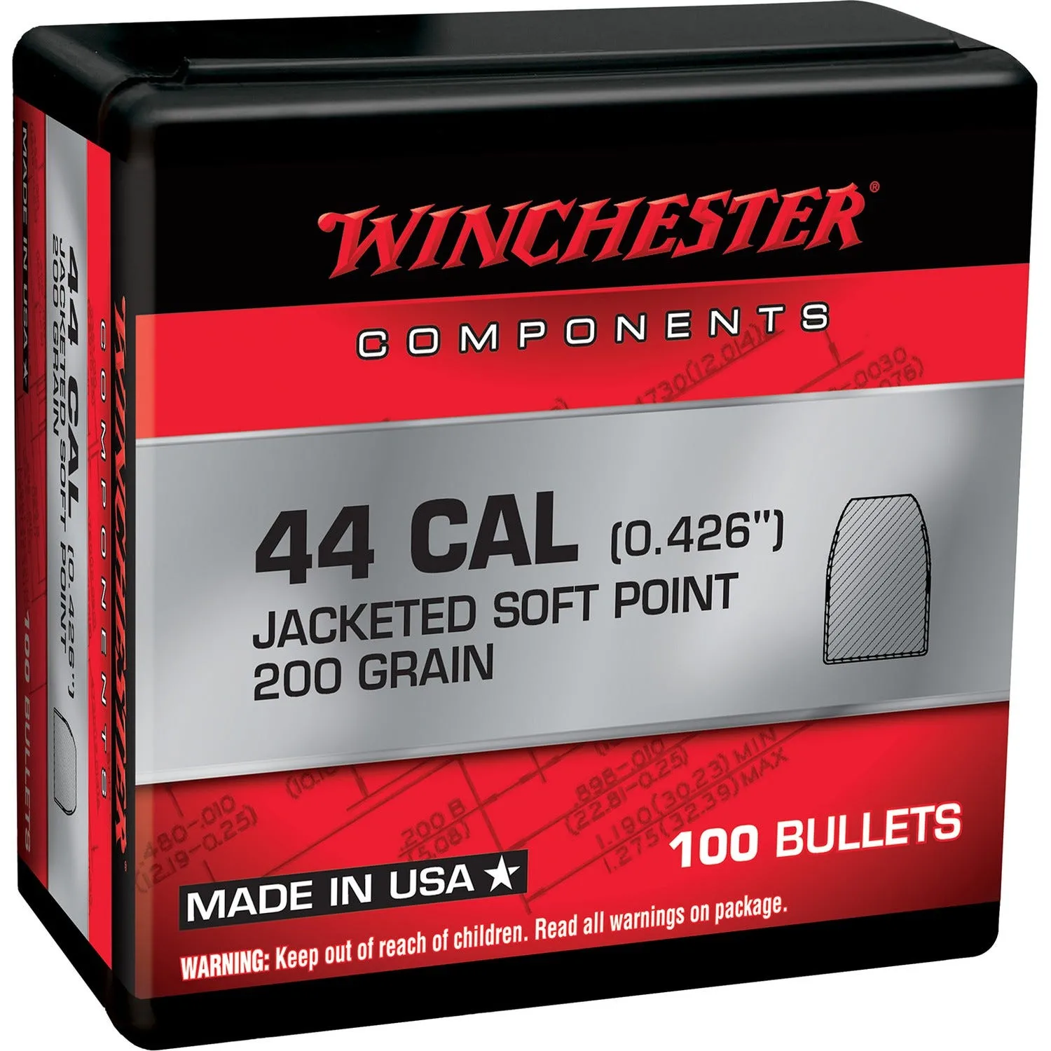 Winchester Centerfire Handgun .44 Mag / .430 200 Grain 100-Count SP