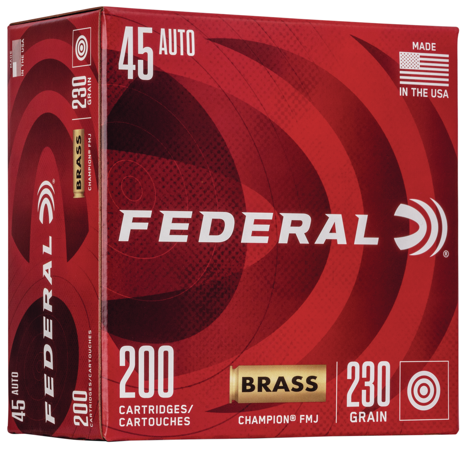 Federal Champion Training Brass .45 ACP 230 Grain 200-Rounds FMJ