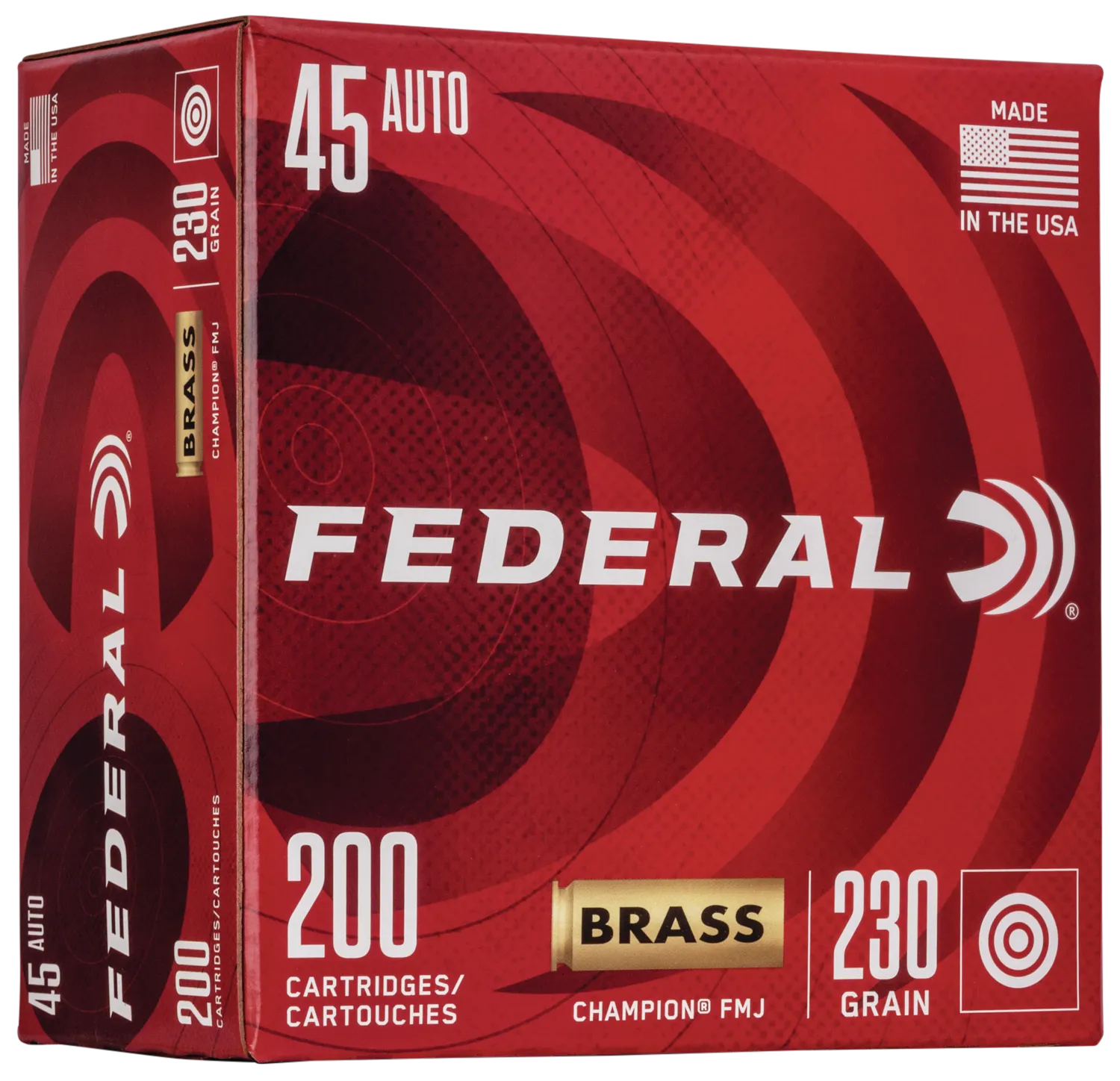 Federal Champion Training Brass Bulk .45 ACP 230 Grain 200-Rounds FMJ