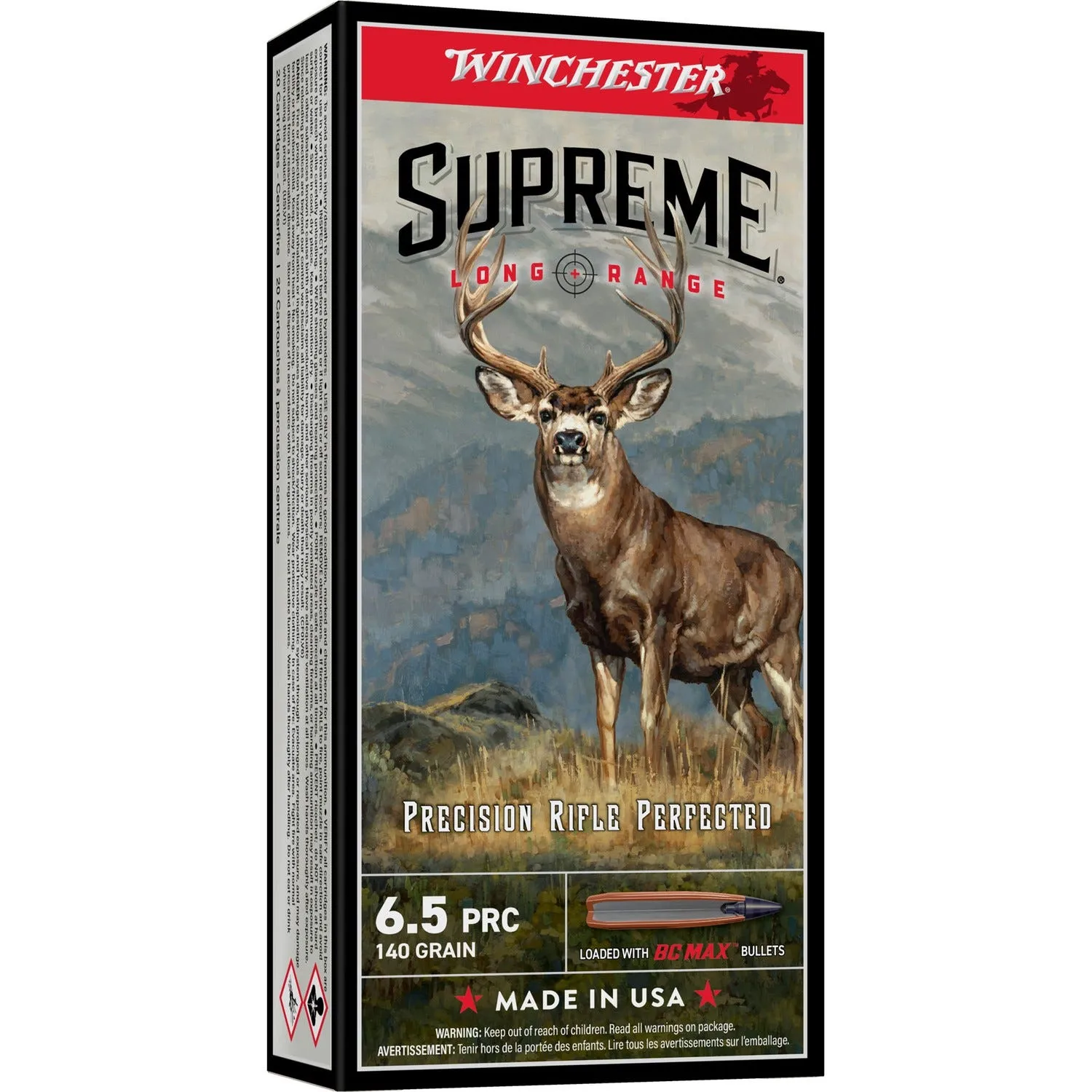 Winchester Supreme Long Range 6.5 PRC 140 Grain 20-Rounds BC Max