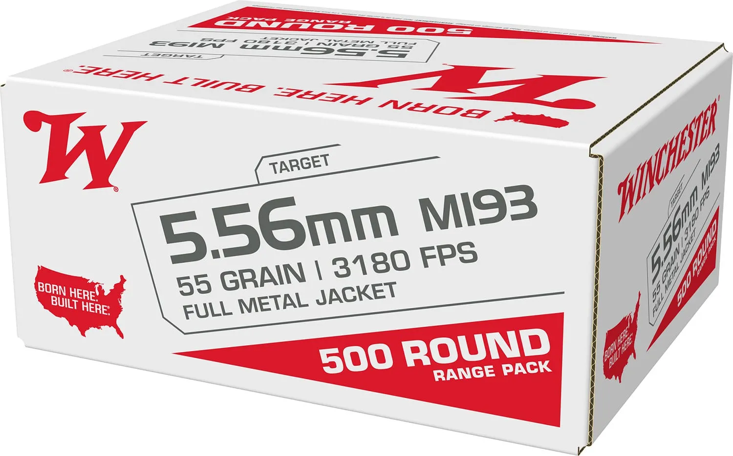 Winchester M193 Brass 5.56 55 Grain 500-Rounds