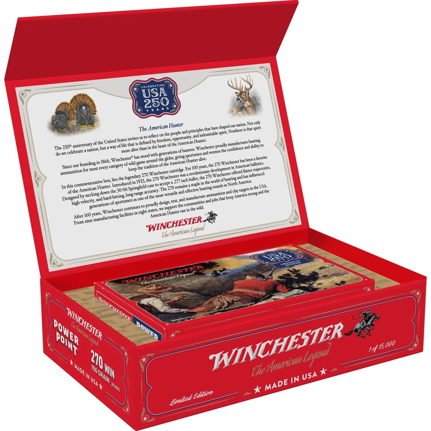 Winchester USA 250th Commemorative .270 Win 150 Grain 20-Rounds Power Point