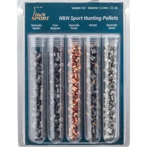 H&N PELLETS Hunting Sampler Type II 22 Caliber Container of 155